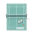 © Juragan - Badminton Court with Racket and Shuttlecock