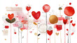 © SJ Studio - Love blooms in abstract heart flower art with gold accents and watercolor style creating joyful romantic feeling on white background