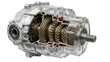 © Ciara - Isolated transmission box with cutaway showing the gears and shaft, complex machine design