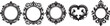 © jobaida - set of vintage frame, hand drawn line vintage border, classic gallery empty decor vector baroque art. Ornamental decoration design elements, round, heart, oval shapes, swirl arch. Picture frame icon