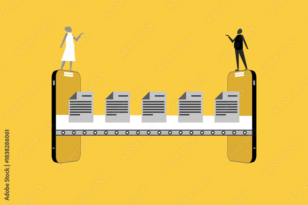 File transfer and data sharing. Moving and copying a digital document ...