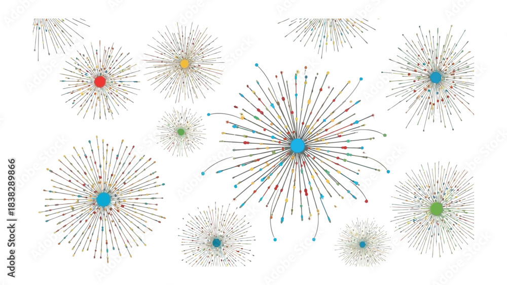 Data Points Exploding Exploding Data: A vivid display of interconnected information ...