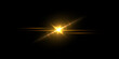 © backup16 - Light glare. Golden light flare on dark background shows bright glowing star effect with radiant beams and soft lens reflections. Luminous vector illustration in vibrant energetic style.