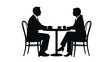 © Yusuf - Silhouette Cafe Conversation: A captivating silhouette captures two figures engaged in a private conversation at a cafe.