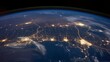 © Світлана Старецька - View of Europe at night from space showing cities and land outlines with visible lights and coastlines