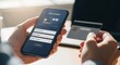 © Ngoc - Hands Holding Phone Showing Add to Wallet Form and Credit Card — Digital Wallet Setup