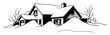 © Mago - house buried in deep snow after blizzard vector sketch