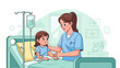 © Asep - Nurse Comforting Child: A compassionate nurse comforts a child, offering support and care in a hospital setting, illustrating the dedication to well-being.