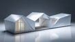© Mundhut - Modern architectural model with sharp angles, geometric forms, and soft interior lighting