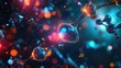© Obsidian - A digitally rendered image showcases a complex molecular structure, with interconnected atoms emitting vibrant light, suggesting a network of neural connections or a microscopic biological process.