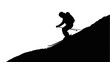 © zain - Silhouette of a skier descending a steep snowy mountain slope