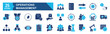 © Roronoa15 - Operations management icon set Blue Monochrome Flat Design concept for operation, management, production, logistic, supply, manufacturing, cost, strategy