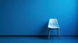 © Von - A blue chair against a blue wall in a room with a blue floor.