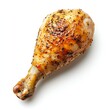 © ahmadkhanartworks - Perfectly seasoned roasted chicken drumstick with crispy golden brown skin on a clean for food photography on white background