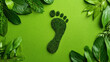 © timurlan999 - Green grass footprint symbolizing carbon footprint sustainability concept