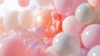 © fotofabrika - Colorful spheres float and cluster in a soft light environment during a daytime scene