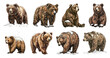 © Rawpixel.com - PNG Illustrated bears in snowy setting, element set on transparent background