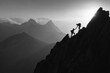 © Maryna - Alpine teamwork: reaching up to lift a partner on a steep mountain cliff at dawn