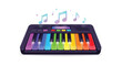 © rashyn - Colorful keyboard with musical notes floating above a vibrant musical instrument 1.
