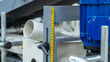 © Marcin - Adjustable height scale and metal frame of industrial machine with electric motor