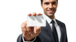© Felippe Lopes - A businessman confidently presents a blank card