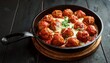 © Dorian - Delicious Chicken Parm Meatball Skillet In A Pan