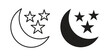 © Warpiya - Moon icons in line designs. solid silhouette style in black