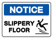 © ยงยุทธ จันทะบุตร - Notice Slippery Floor Symbol Sign,Vector Illustration, Isolate On White Background Label.EPS10
