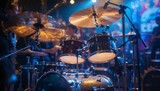 drum kit on stage, 8k image