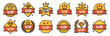 © top dog - VIP badges collection premium golden labels with decorative crowns. Features shiny geometric shapes, diamonds, laurels, stars