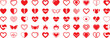 © Mobasshara - Set of red heart icons and symbols for love and valentines day, isolated on white background