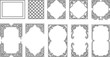 © Hello World - Elegant decorative border set, vintage rectangular designs with floral and scrollwork patterns for certificates, invitations, documents, and graphic projects