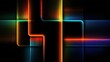 © Olena - Vibrant Neon Lines: Bright Abstract Image with Glowing Stripes in a Dark Geometry Background