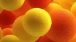 © Popelniushka - Vibrant Sphere Fusion: Playful Yellow and Orange Spheres Intertwine in a Colorful Abstract Design