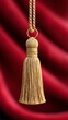 © sabyna75 - Elegant vertical curtain tassel against a flowing red background for interior design and decoration