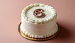 © esta - a birthday cake with number 6 on it on soft pink backgrund