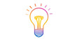 © Fandi Comp - Colorful hand drawn lightbulb illustration on transparent background concept