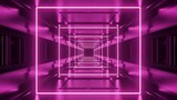 Infinite Pink Neon Tunnel Light Effect Abstract Design