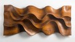 © One King - elegant wooden wall art displaying fluid wave formations, handcrafted with rich textures and warm amber tones, casting subtle shadows creating depth