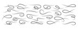 © Graphinest - Elegant black hand drawn pencil curly lines, squiggles and decorative doodle swooshes. classic typographic layout symbol. vector illustration.