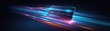© PengAI - A futuristic credit card with glowing, vibrant light trails against a dark background, symbolizing fast digital transactions.