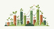 © Watirah - Sustainable business growth concept with plant bar chart infographic.