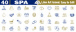 © Logo Solution - Set of forty different spa vector line art icons, easy to edit for spa and beauty designers' vector illustration.