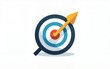 © Aiden - goal target mission success icon set business challenge objective and achievement with hike mountain summit and aim arrow symbol marketing management vector illustration. High quality