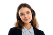© PNG Wizard - smiling female call center operator with headset, isolated on transparent background