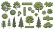 © Stock Image Paradise - Illustrated Set of Tree and Shrub Symbols for Landscape Design Plans.