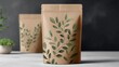 © putri syakilla - Beige leaf design pouches