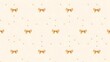 © pkproject - Seamless pattern featuring scattered gold polka dots and charming golden ribbon bows set against a soft light cream or beige textured background suitable for decorative purposes