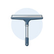 © Liudmyla - Illustrated window squeegee with blue handle and rubber blade, simple cleaning tool for removing water and washing glass surfaces
