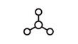 © Moinul - a minimalist line art graphic depicting a central node connected to three peripheral circles on transparent background silhouette high quality professional detailed modern elegant stylish clean